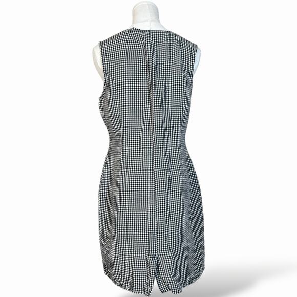Vintage preppy 90s Gingham Mod Mini Dress - dark academia style | 10 - 280 - Picture 4 of 8